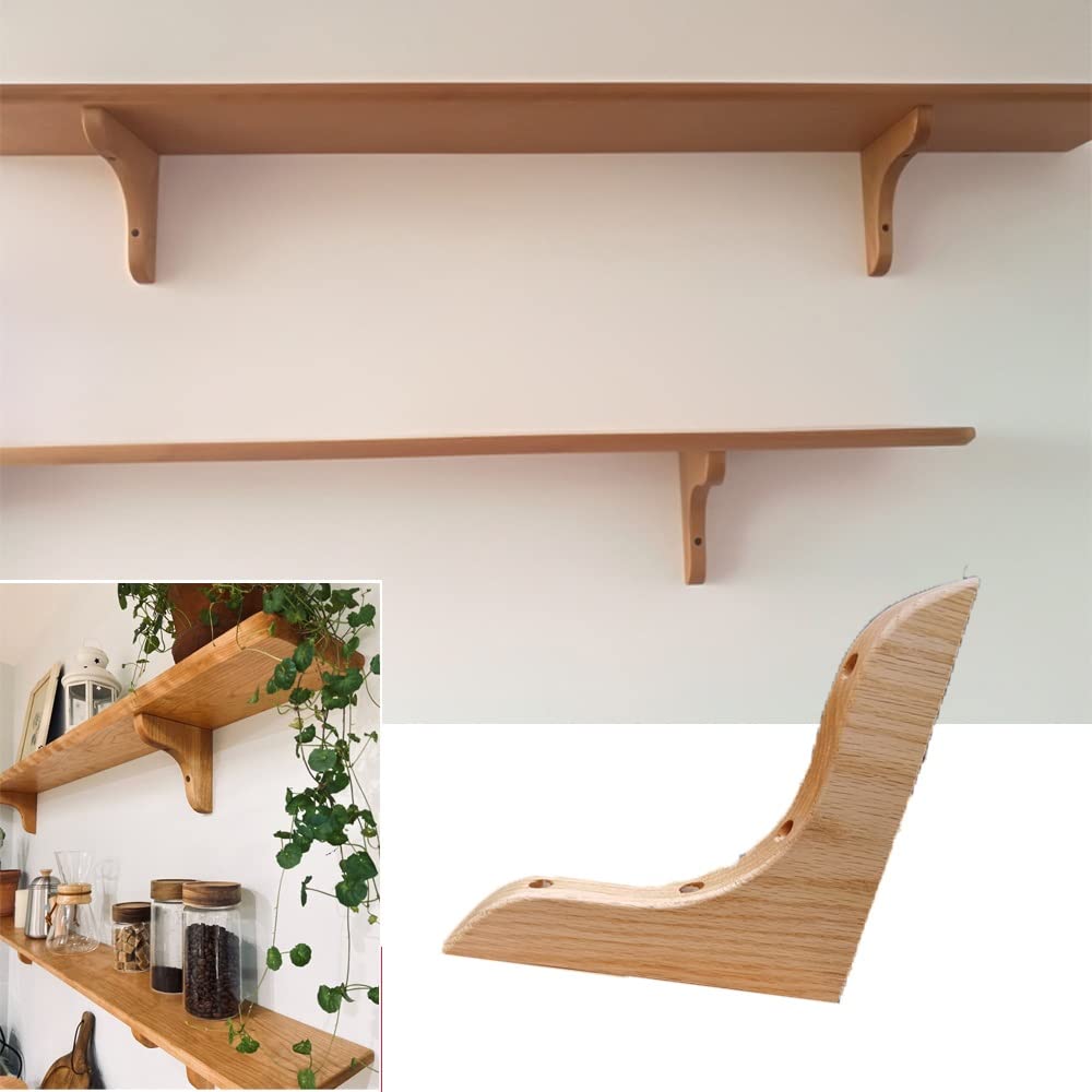 Amazon.co.jp: XFAK (2枚）木製 アングル棚受け L字 棚受け 木製 無垢