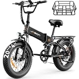 Jasion X-Hunter Electric Bike for Adults,1400W Peak Motor 30MPH Max Speed 48V 13AH Removable Battery,Full Suspension System,20''*4.0 Fat Tire Foldable Ebike 7-Speed Electric Bicycle