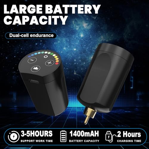 STIGMA Wireless Tattoo Gun Kit Complete Tattoo Kit Tattoo Rotary Pen Set with 2Pcs Tattoo Battery 20Pcs Cartridge Needles 11Pcs Ink Tattoo Machine Kit for Beginners Tattooist ST-TK9003-3