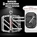 BUCKLOS MTB Flat Pedals Mountain Bike Pedals, 3 Bearings CNC Adult Road Bike Pedals, Bicycle Platform Aluminum Alloy Non-Slip Pedal for Gravel Bike/BMX 9/16
