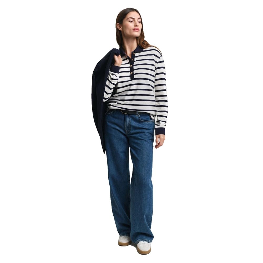GANT Breton Stripe Ls Pique Polo Polo Femme