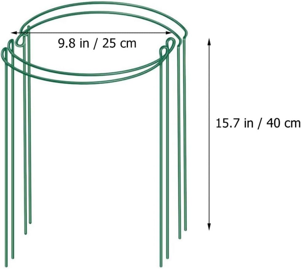 HEMOTON 4pcs Garden Trellis Plant Support Frame Half Design Sturdy Iron for Roses Peonies and Vine Plants