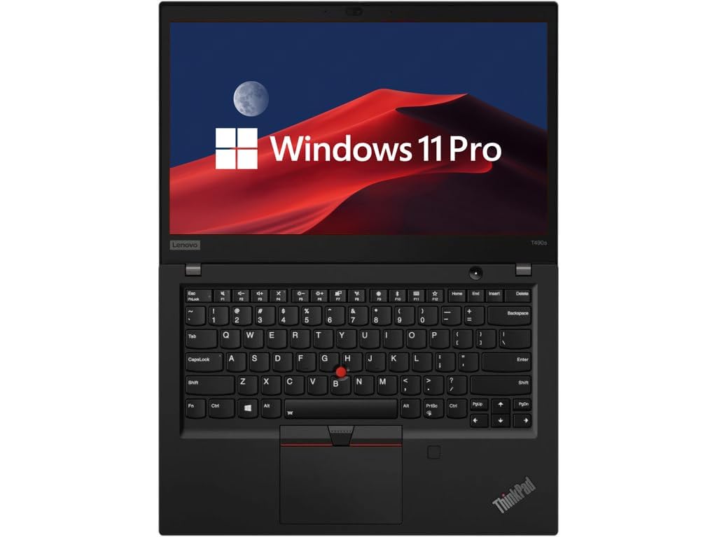Lenovo Thinkpad T490s Business Laptop, 14" FHD (1920 x 1080), Intel Core i5-8265U, 16 GB RAM, SSD da 512 GB, tastiera US QWERTY Windows 11 Pro (ricondizionato)