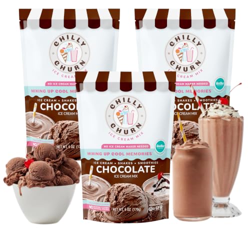 Chilly Churn Chocolate Ice Cream Mix, Shakes & Smoothies, 3