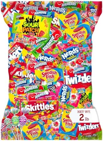 Bulk Candy Variety Pack - 2 lb Bulk Individually Wrapped Candies for Piñata Filler Stuffers - Pinata Candy Party Favors - Assorted Candies - July 4th