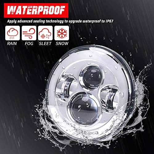 Tugwuetlwu 7" Led Headlight 4.5" Auxiliary Fog Lights Kit For Motorcycle Compatible With Harley Davidson Road King Electra Glide Street Glide Accessories Heritage Softail Deluxe Ultra Limited Classic #TOP6