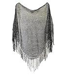 Modadorn Spring/Summer Poncho Netting with Fringe Shawl
