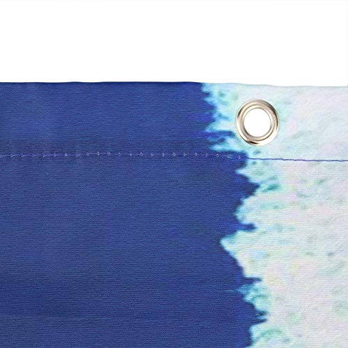 Vakado Navy Blue White World Map Shower Curtain Set Ocean Nautical Geography With Detailed Major Cities Pattern Design Decorative Waterproof Polyester Fabric Bathroom Decor 72”X72” With Hooks #TOP1