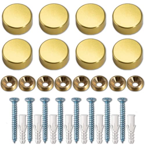 Decorative Screw Caps,Solid Aluminum Alloy Cap Mirror Screws Decorative Screw with Caps, 0.6