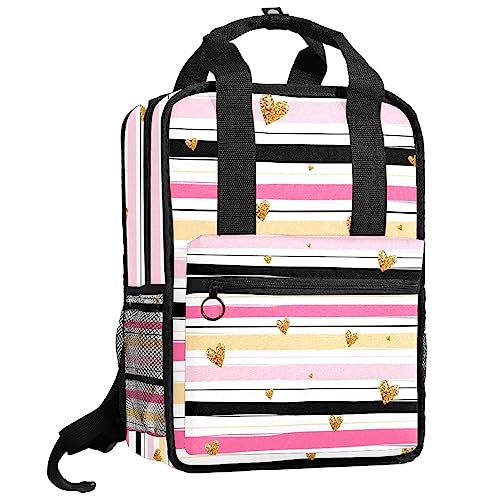 Sac à dos pour garçons à cœurs multicolores et bretelles réglables
