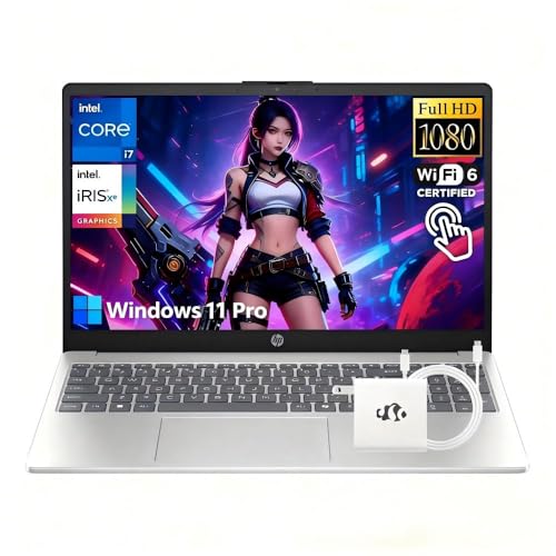 HP 15.6" FHD Touchscreen i7 Laptop, Intel 10-Core i7-1355U(Up to 5GHz Beat Core 7 160U), 64GB RAM 1TB SSD, Win 11 pro Wifi6 Intel Iris Xe Graphics Notebook for Business Gaming W/GM Accessory