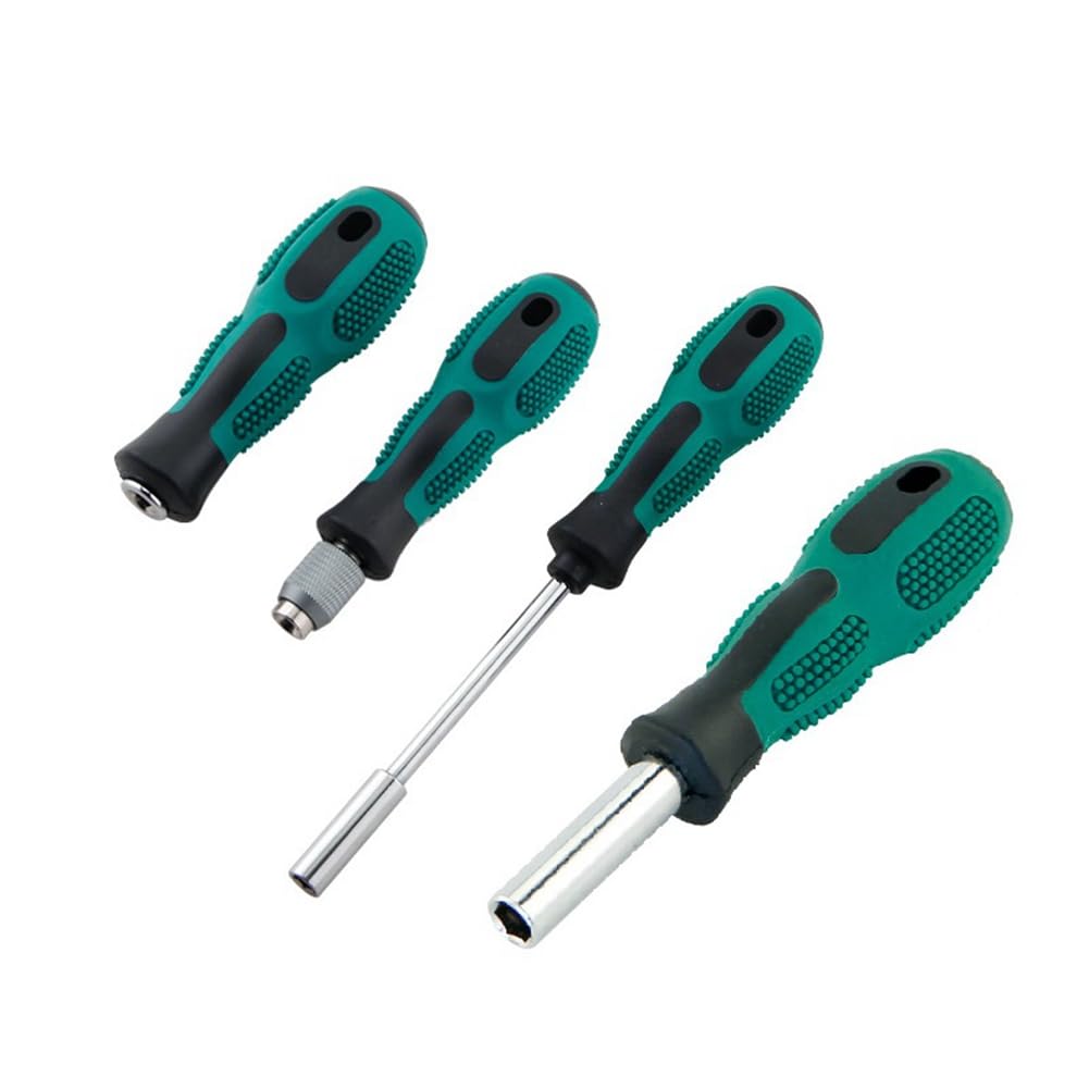 Aundhegrtt As Shown 4Pcs Screwdriver Handle Non Slip Handle Hex Shank Screwdriver Self-Locking Bit Holder Hand Repair Tools Hand Repair Tools