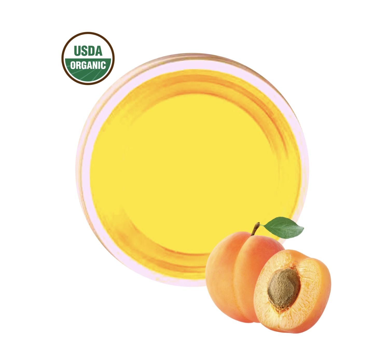 Apricot Kernel Oil- USDA Organic Cold Pressed Unrefined (16 oz)