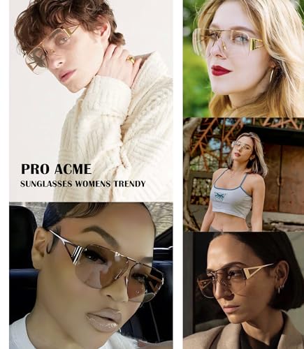 Pro Acme Aviator Sunglasses Women Men Trendy Rimless Frame Retro Square Shades Large Metal Sun Glasses2