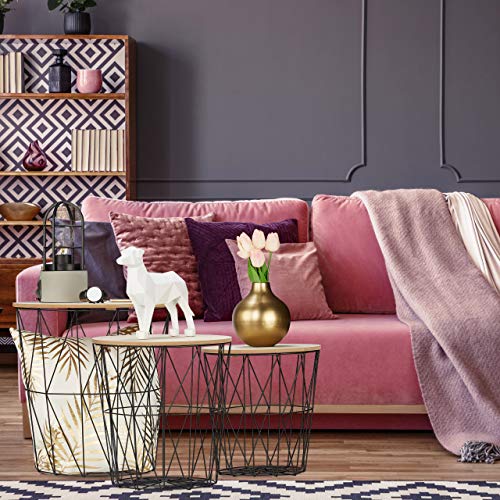 Table d’appoint gain de place lot de 3 paniers de rangement salon - 3