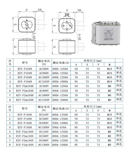 Fusible céramique RS4 haute conductivité avec capacité de coupure rapide DC240V 630A - 3