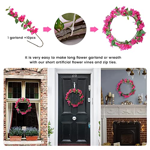 Lzwunyxe 31 Inch Artificial Flowers Silk Bougainvillea Branches Faux Artificial Bougainvillea Floral Stems Long Plant Branches For Wedding Centerpieces Home Office Decoration Table Runner #TOP2