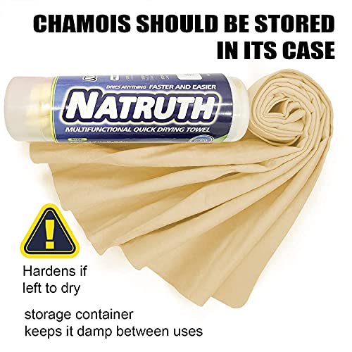 Natruth Pva Cooling Towel 26"X17" Super Absorbent Chamois Cloth For Car- Original Pet Drying Towel Multifunctional Pva Synthetic Chamois Leather Cloth In Tube - Storage Tube(Yellow) #TOP5