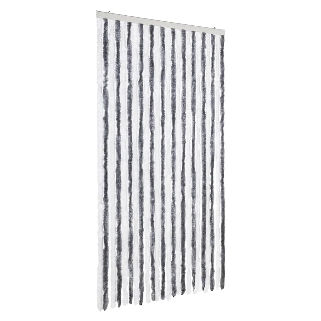vidaXL Fly Curtain Grey and White 100x230 cm Chenille