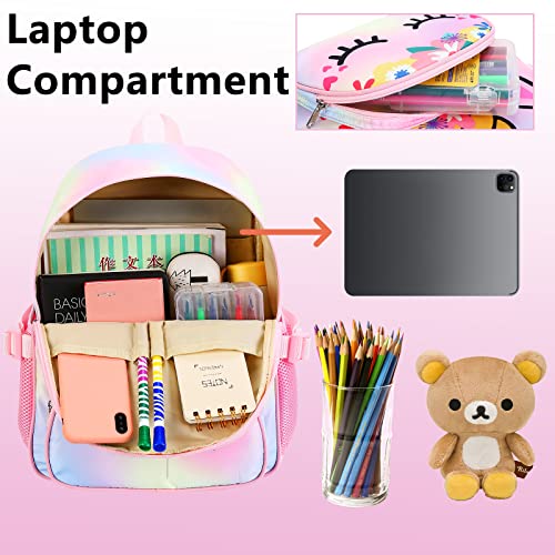 Btoop Kids Backpack Girls School Backpack Preschool Kindergarten Unicorn Toddler Bookbag With Chest Clip (Tie Dye Headband) #TOP3