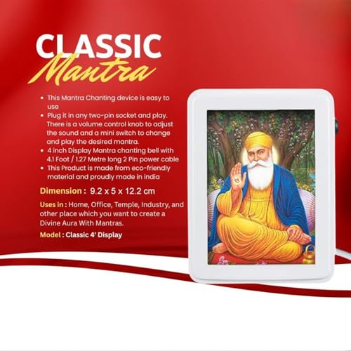 Image of Spiritual Mantra Chanting Machine with Multi Mantra Audio - Devotional Jaap Device for Home, Meditation & Prayer Space (Gurbani Mantra Box)