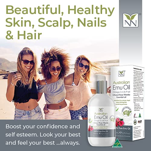 Miniatura 9 de Y-Not Natural - Aceite de emu orgánico farmacéutico 100% puro de 6.8fl oz  Aceite de omega 3, 6 y 9 aborígenes con infusión de rosa wardia para