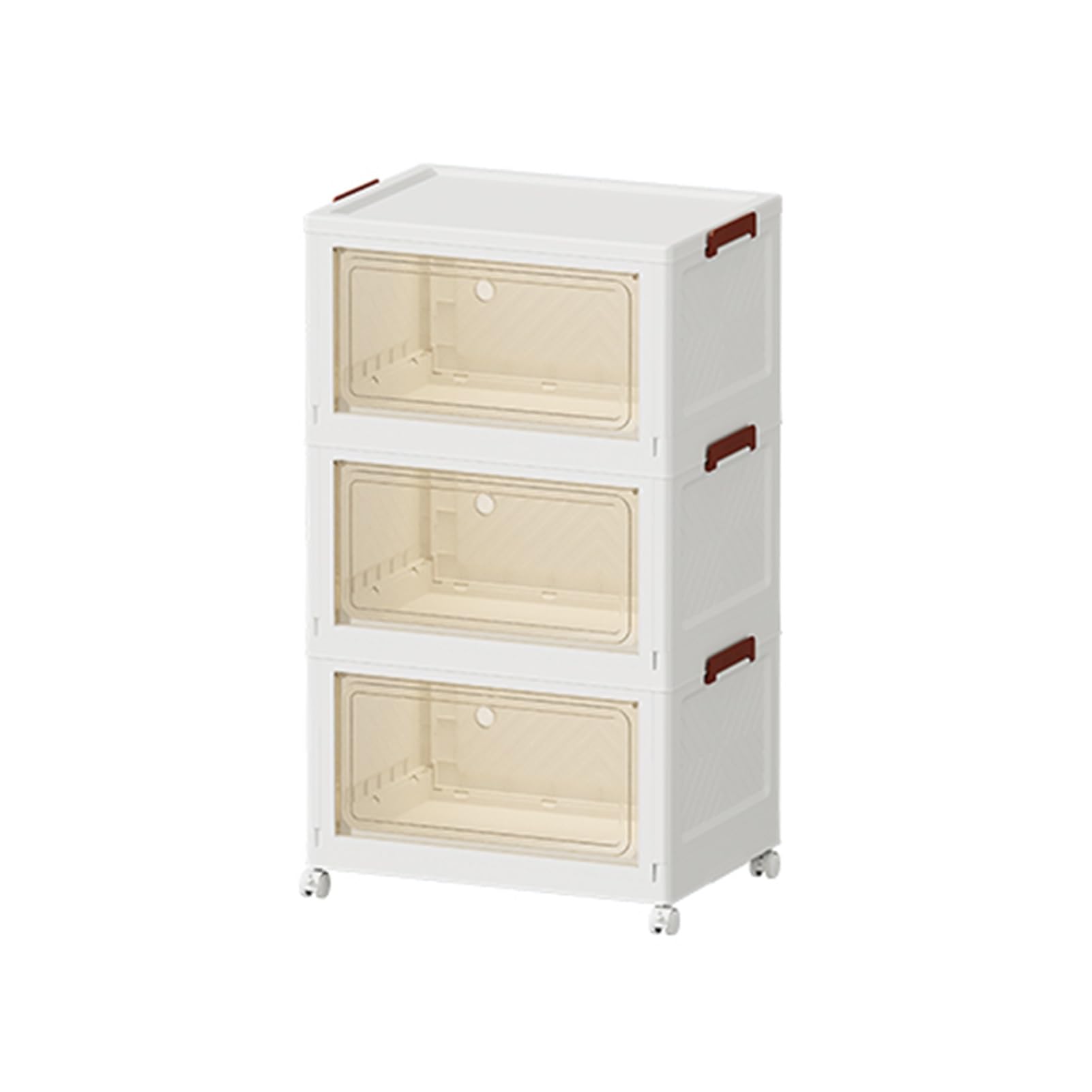 Caja de almacenamiento apilable de plástico de 3 niveles para zapatos en el dormitorio