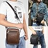 Shoulder Bag for Men Messenger Bag PU Leather Crossbody Handbag Satchel Sling Chest Bags for School Travel Work Hiking Daily Use (Men Shoulder Bag for Brown) #4