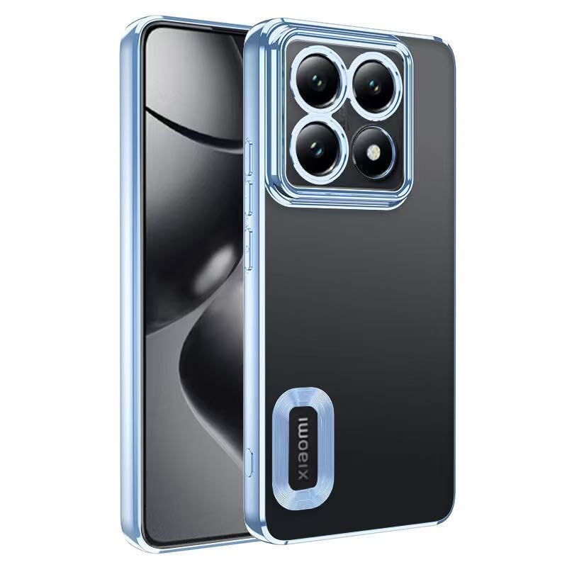 Zore Xiaomi ile uyumlu 14T Pro Kılıf Kamera Korumalı Logo Gösteren Zore Omega Kapak Sierra Mavi