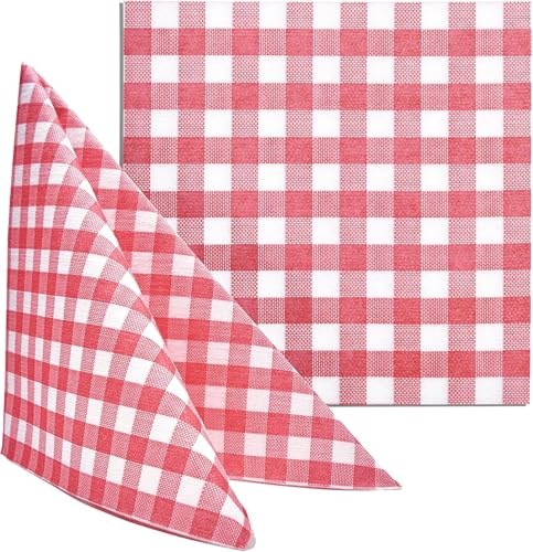 Serviette TNT jetable rouge pour buffet champêtre et table de restaurant 40x40cm
