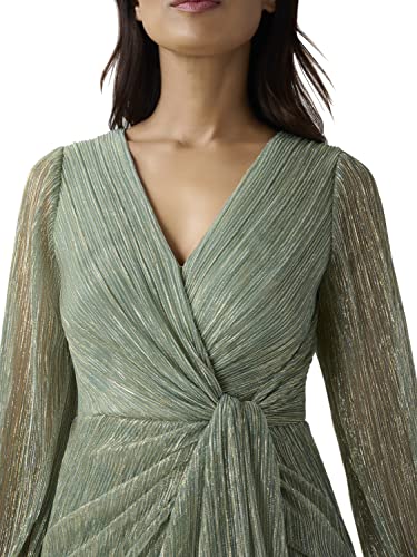 Adrianna Papell Women's Metallic Mesh Draped Gown4