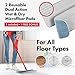 Tyroler Microfiber Patented Floor Mop, 100% Silicone Won't Scratch Furniture. Long Aluminum Anti-Rust Handle, Fit to Hardwood, Walls, Laminate, Parquet & Tile - 2 Free Microfiber Pads