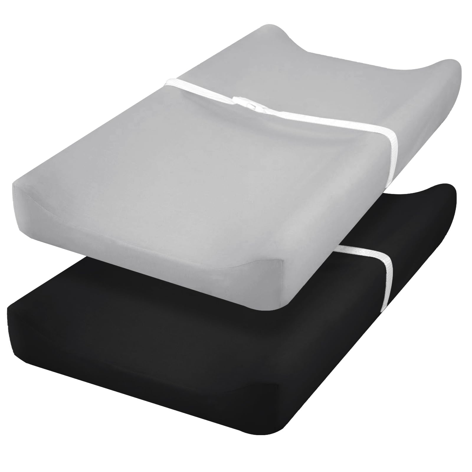 phf p 2 pack baby changing pad covers grey & black us