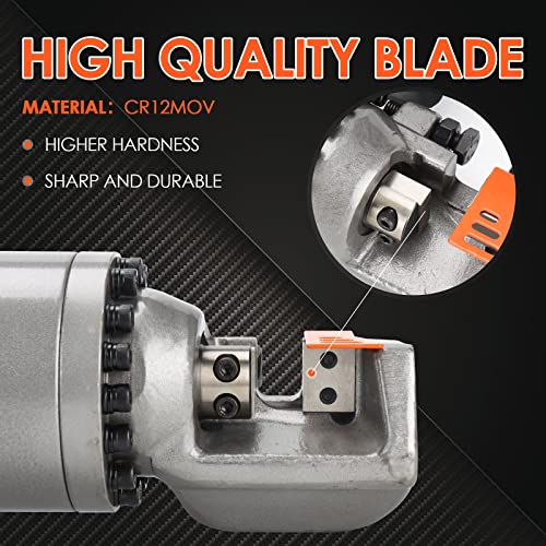 Image of 5 /8 inch Electric Hydraulic Rebar Cutter 1-1.5s Cutting Speed Portable Rebar Cutter Cutting Rebar 4-16mm 1000w 120v /60hz RC16A (Grey + Orange)