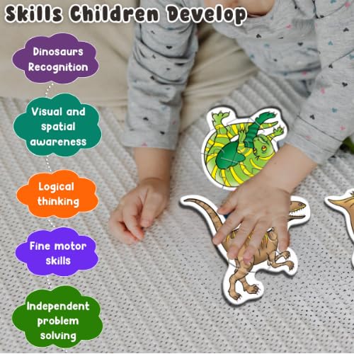 Image of Creative's Early Puzzles Step 1 -Dinosaurs Puzzle | Educational Puzzles Game | Fun to Learn Game | Knowledge of Dinosaurs for 3 & Up Kids