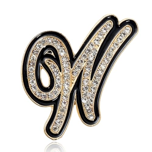 Image of Letter Brooches and Pins for Women A-Z Initial Brooch Pins for Socks Backpacks Crafts Fashion Crystal Rhinestone Initial Pins Trendy Custom Jewelry for Men Women