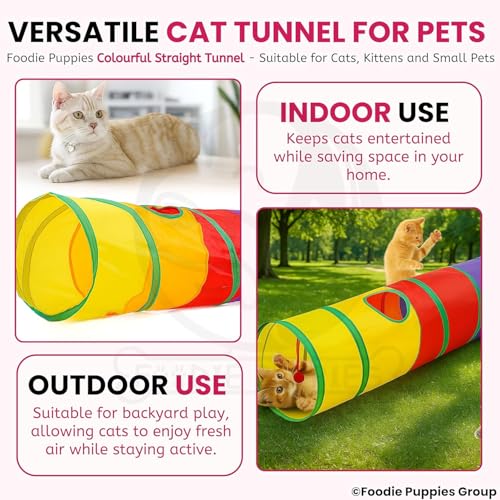Image of Foodie Puppies Cat Toys Cat Tunnel Pet Tube Collapsible Play Toy Indoor Outdoor Kitty Puppy for Puzzle Exercising Hiding Training Toy | Cats, Kittens, Rabbits, Guinea Pigs & Puppies (Straight Tunnel)
