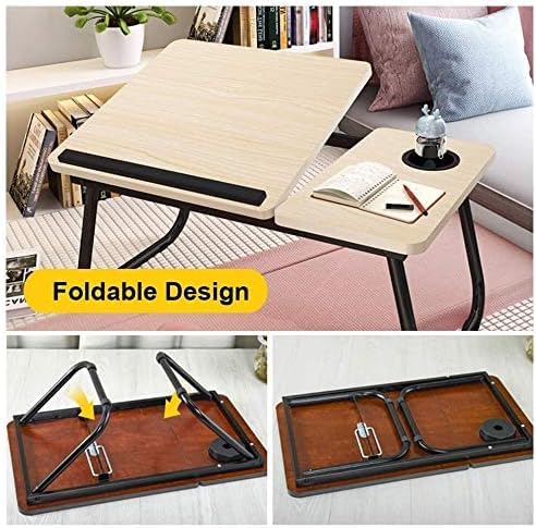 Image of ARUP Laptop Desk Homes Laptop Study Table Wooden Foldable Students Stand Office Computer Desk Folding Work Tables, Portable, Angle Adjustable Multi-Purpose Bed Tray Table for Sofa /Bed