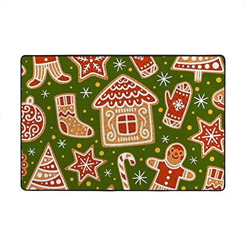Tapis de Noël pain d'épices vert grand format pour protéger le sol du sapin - 6