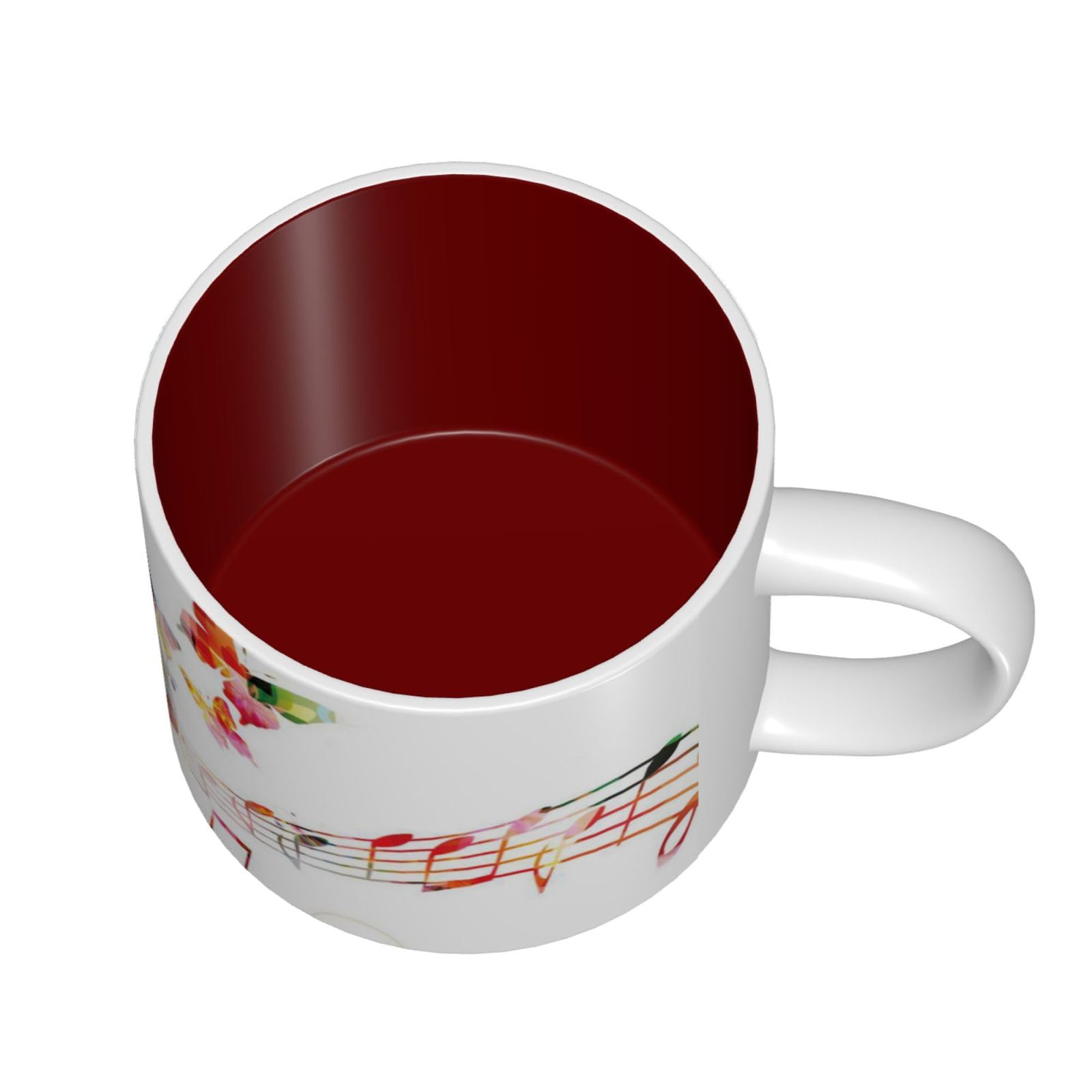 Tazza da caffè in ceramica con stampa a farfalla Musica