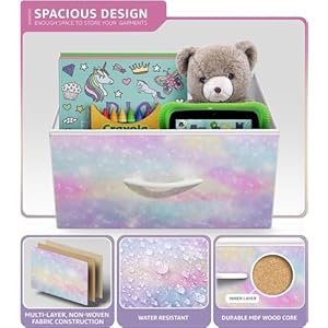 Sorbus Kids Dresser with 6 Drawers Storage Chest Organizer Nightstand Steel Frame Wood Top Tie Dye Fabric Bins for Clothes Wide Furniture for Bedroom Hallway Nursery Closet Apartment