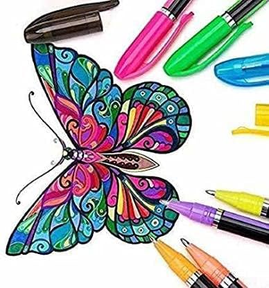 KIVYA Set of 24 Pcs Gel Pens set Color gel pens,Glitter, Metallic, Neon pens Set gifts For Kids Coloring Sketching Painting Drawing