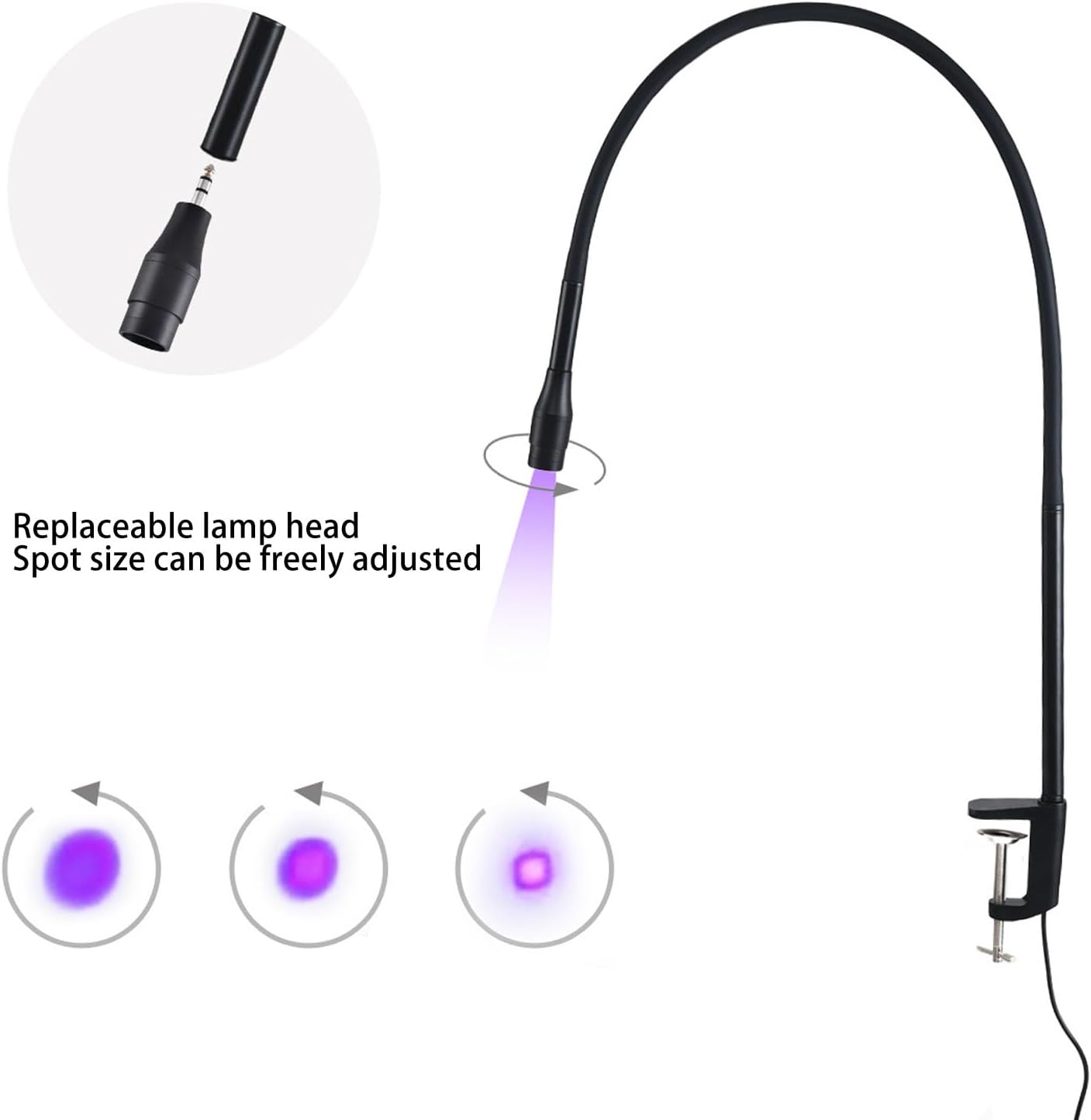 Professional 5W Flexible LED Eyelash Extension Gel Curing Lamp with Foot Pedal, Lightweight Lash Artists Lamp for Salon Use