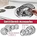 COZZIVITA MP22YA Electric Stove Burner Element Replacement Set & W10290350 W10290353 4 Pack Black Drip Pans - Perfectly Fit Whirlpool Electric Range Stove Top