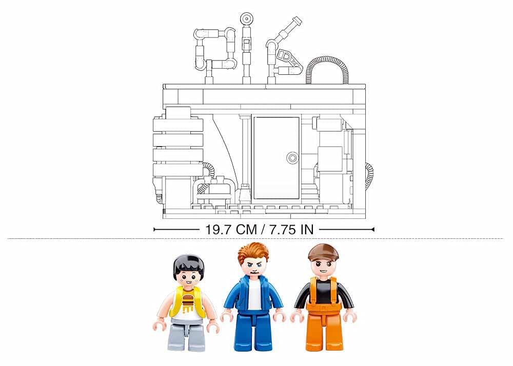 Sluban M38-B0759B Tankstelle Bausatz – 322-teilig, Kompatibel Mit Anderen Marken, Mehrfarbig