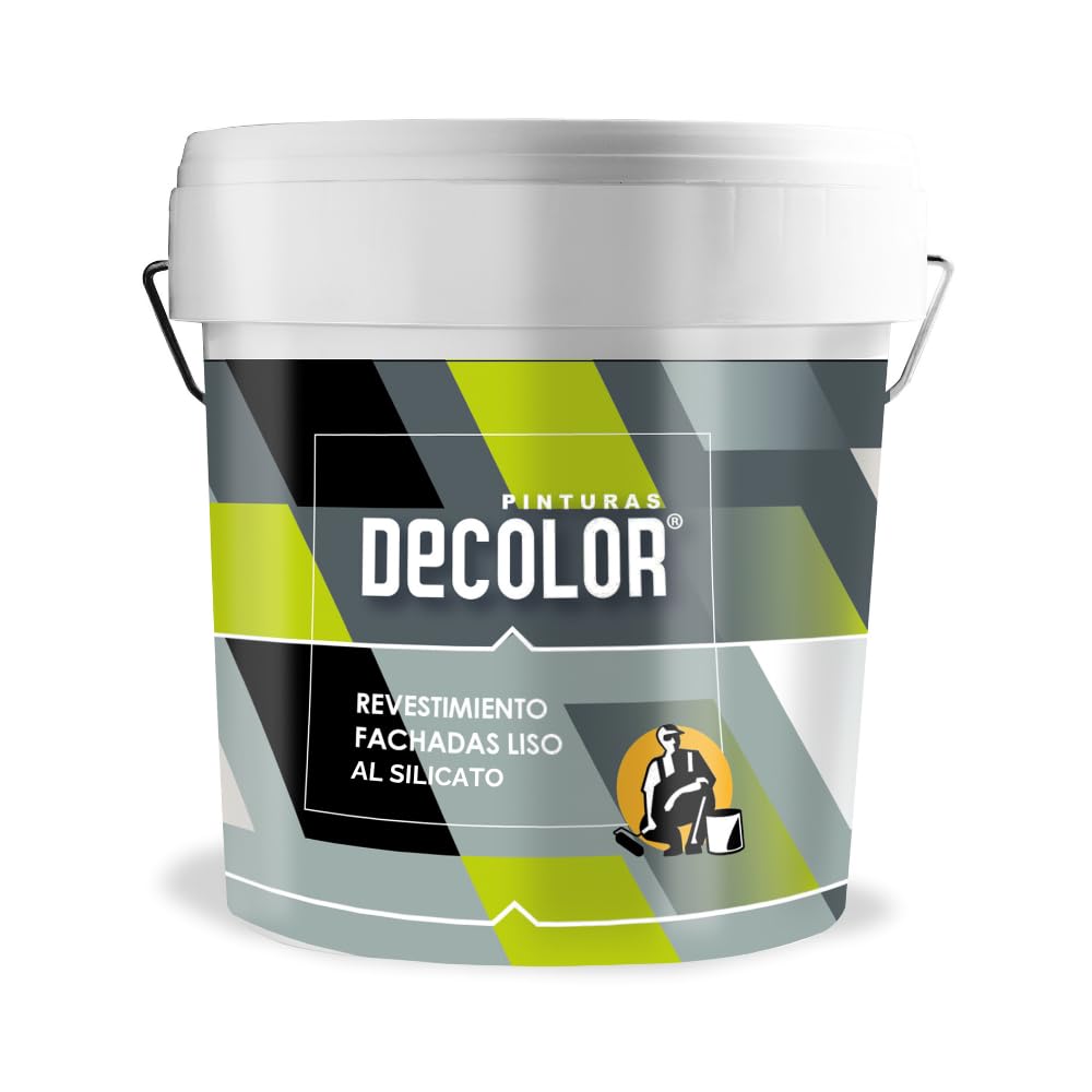 PINTURAS DECOLOR Revestimiento Natural Transpirable al SILICATO BLANCO de aspecto mate profundo mineral. 14 Lt.