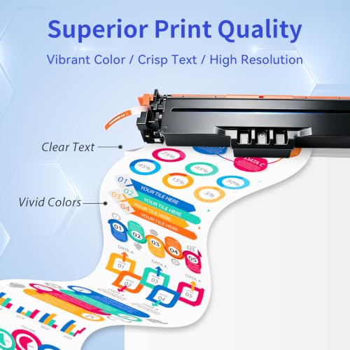 Image of 210X Toner Cartridges 4 Pack for HP 210X 210A MFP 4301fdw 4301fdn with Chip | Compatible for HP Color LaserJet Pro MFP 4301fdw 4301fdn 4201dw 4201dn Printer Ink W2100X W2100A High Yield (BCMY, 4-Pack)