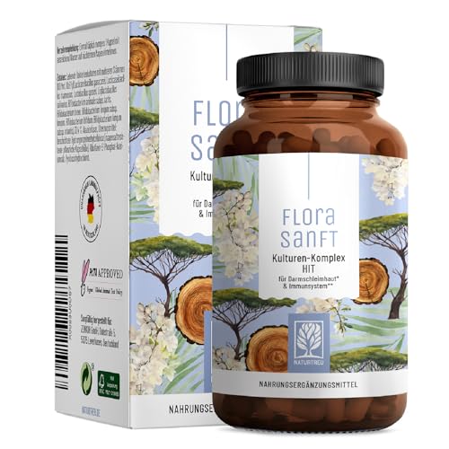 NATURTREU Kulturen-Komplex HIT + FI mit Lactobacillus & Bifidobakterien, auch bei Histaminintoleranz & Fructoseintoleranz, 60 magensaftresistente Kapseln, ergänzt durch Vitamin B2 und Vitamin B6.