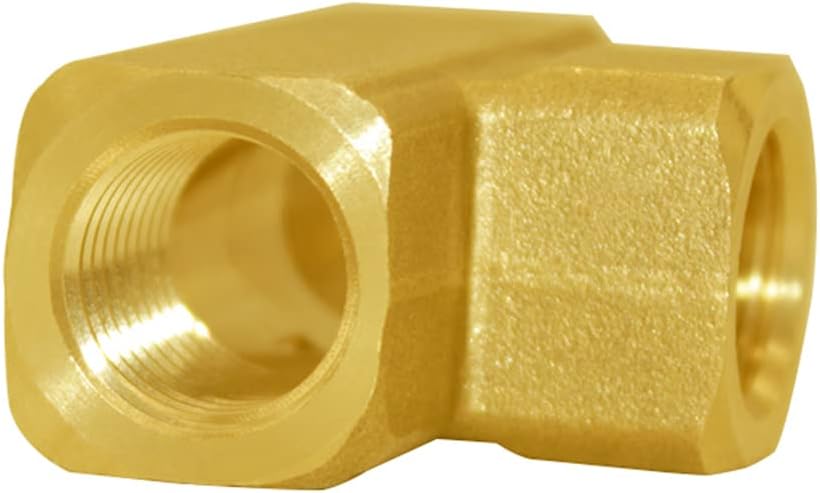 Joywayus Brass Pipe Fitting Barstock Tee 3 Way 1/4" x 1/4" x 1/4" NPT Female Hose Fitting(Pack of 2)