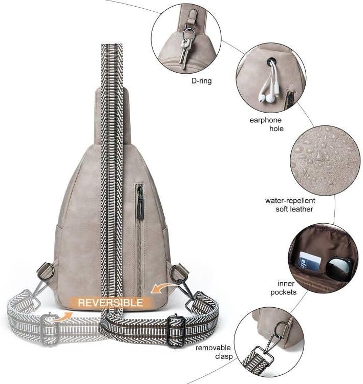 7L Sling Bag For Women Men Backpack Fanny Pack Crossbody Chest Travel Shoulder Belt Bags Purse Handbag PU Leather - Image 7